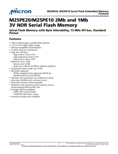 M25PE20, M25PE10 Serial Flash Embedded Memory