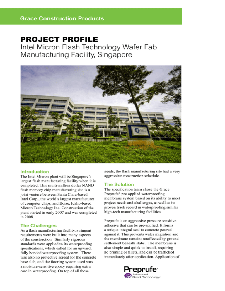 Project Profile Intel Micron Flash Technology Wafer Fab