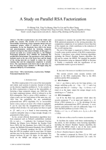 A Study on Parallel RSA Factorization