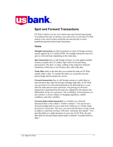 Spot and Forward Transactions