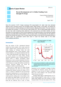 Recent Developments in U.S. Dollar Funding Costs through FX Swaps