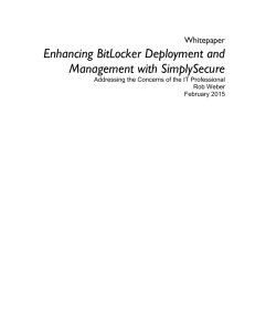 Whitepaper : Enhancing BitLocker Deployment