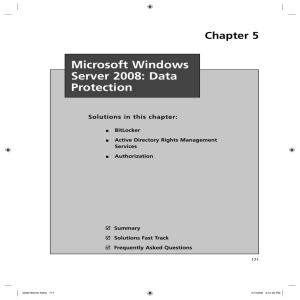 Chapter 5 Microsoft Windows Server 2008: Data Protection