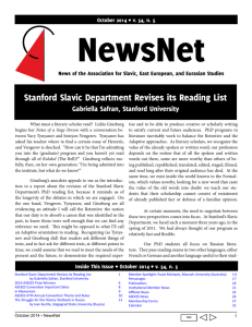 Stanford Slavic Department Revises its Reading List