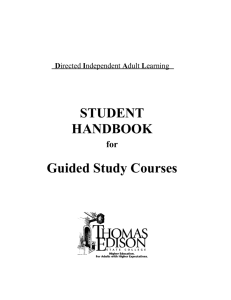 STUDENT HANDBOOK Guided Study Courses