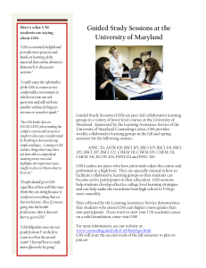Guided Study Sessions at the University of Maryland