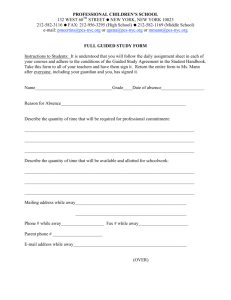 Guided Study Form - Professional Children's School