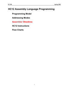 HC12 Assembly Language Programming Programming Model