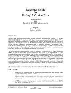 Reference Guide For D–Bug12 Version 2.1.x
