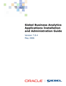 Siebel Business Analytics Applications Installation and