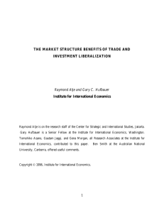 The Market Structure Benefits of Trade and Investment Liberalization