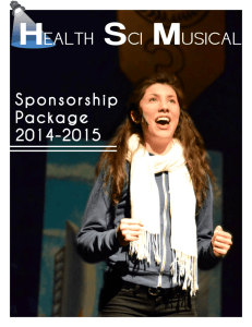 Sponsorship Package 2014-2015 - Health Sci Musical