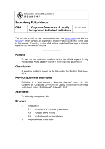 Supervisory Policy Manual - Hong Kong Monetary Authority