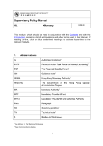 Supervisory Policy Manual - Hong Kong Monetary Authority