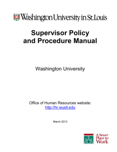 Supervisor Policy and Procedure Manual