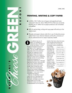 Printing, Writing and Copy Paper
