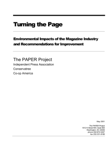 Turning the Page: Environmental Impacts of the
