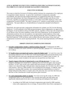 2012 Annual Report on Total Compensation for Senior Managers