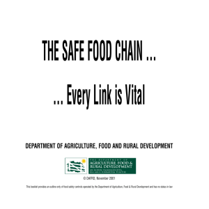 THE SAFE FOOD CHAIN - Department of Agriculture