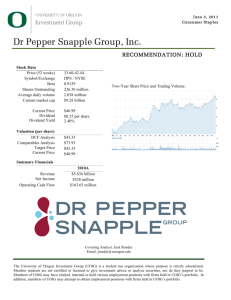 Dr Pepper Snapple Group, Inc. - University of Oregon Investment