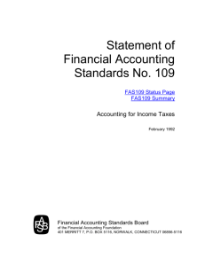 (FAS 109) – Accounting for Income Taxes