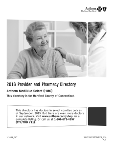 2016 Provider and Pharmacy Directory