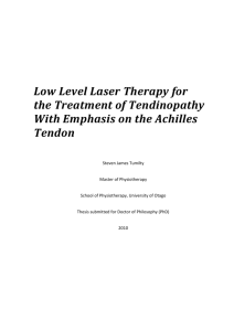 Low Level Laser Therapy for the Treatment of Tendinopathy With