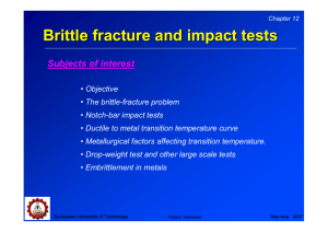 Brittle fracture and impact tests