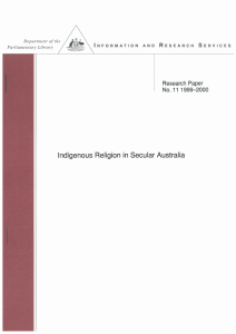 Indigenous Religion in Secular Australia