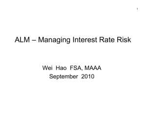 ALM – Managing Interest Rate Risk