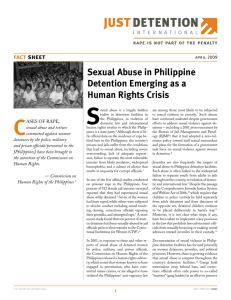 Sexual Abuse in Philippine Detention Emerging as a Human Rights