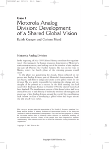 Motorola Analog Division: Development of a Shared Global Vision