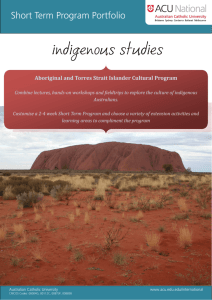 indigenous studies - Australian Catholic University