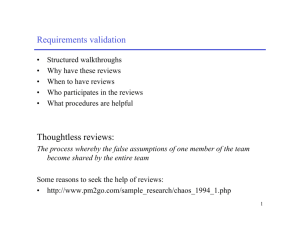 Requirements validation Thoughtless reviews: