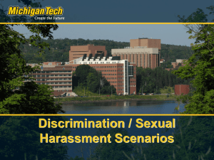 Discrimination / Sexual Harassment Scenarios