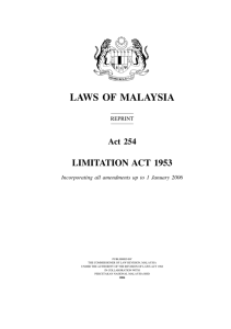 Limitation Act 1953