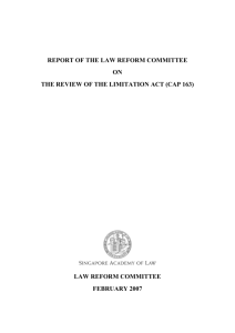 report of the law reform committee on the review of the limitation act