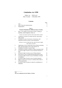 Limitation Act 1950 - New Zealand Legislation