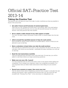 Official SAT® Practice Test 2013-14