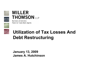 Utilization of Tax Losses And Debt Restructuring