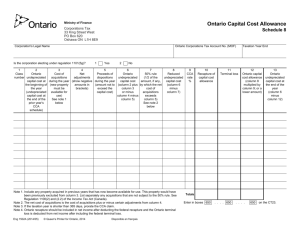 Ontario Capital Cost Allowance Schedule 8