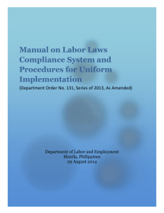 Manual on Labor Laws Compliance System and Procedures for