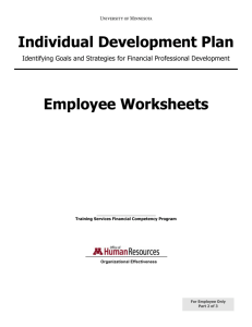 Individual Development Plan Employee Worksheets