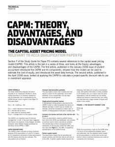 CAPM: THEORY, ADVANTAGES, AND DISADVANTAGES
