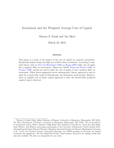 Investment and the Weighted Average Cost of Capital