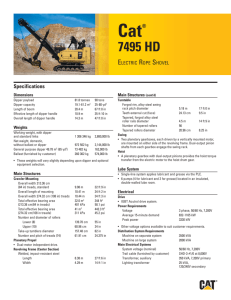 Small Specalog for Cat 7495 HD Electric Rope Shovel, AEHQ6518-01
