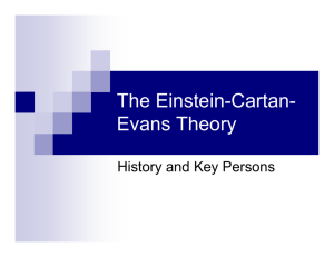 The Einstein-Cartan- Evans Theory