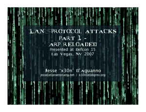 LAN PROTOCOL ATTACKS PART 1 - ARP RELOADED