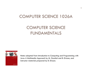 computer science 1026a computer science fundamentals