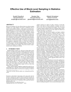 Effective Use of Block-Level Sampling in Statistics Estimation